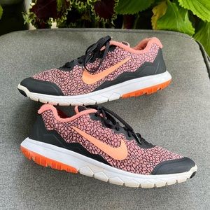 Coral and Black Nike Flex Shoes